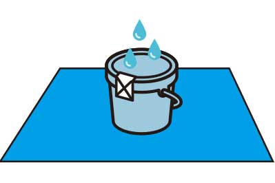 バケツで受ける