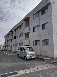 岡山県コーポ塗り替え工事前-外観