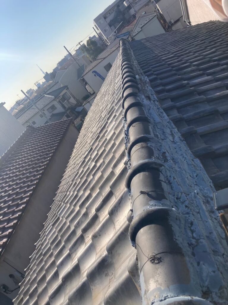 瓦屋根の雨漏り修理　施工前写真