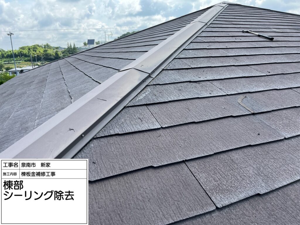泉南市のスレート屋根雨漏り修理　施工後写真