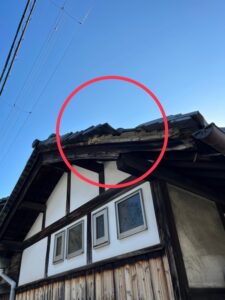 大阪府泉大津市の瓦屋根修理　施工前写真