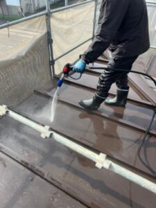 群馬県館林市大谷の戸建ての屋根・外壁塗装　高圧洗浄