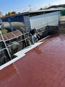 栃木県那須塩原市の屋根塗装・外壁塗装　施工中写真