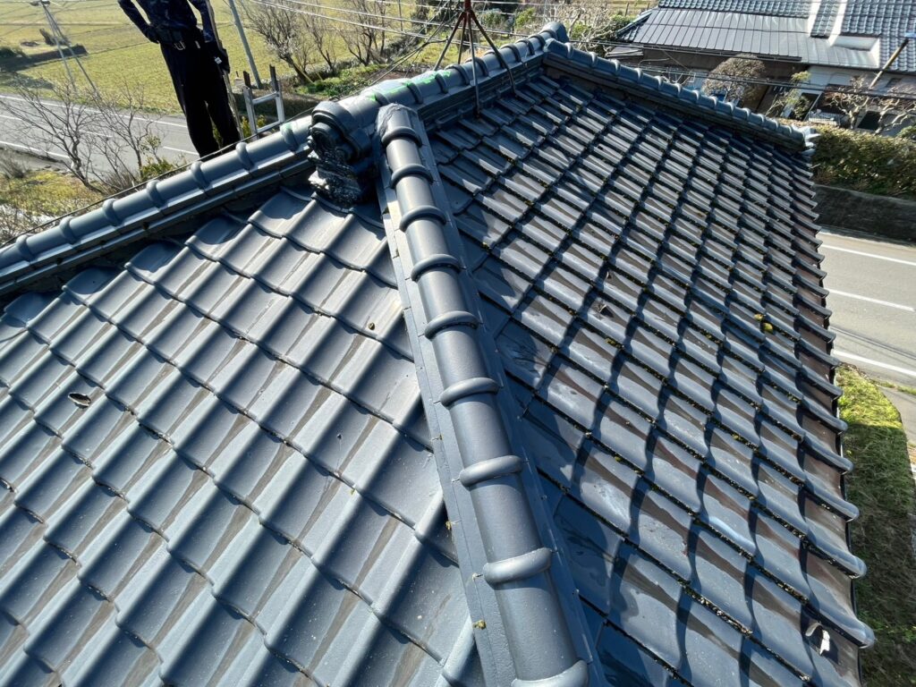 鹿児島県伊佐市の葺き替え工事による雨漏り修理　施工前写真
