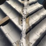 京都市北区の瓦屋根の雨漏り修理　施工中の写真