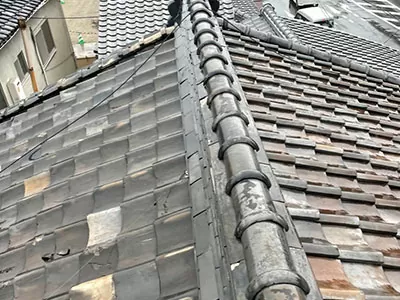 京都市下京区で屋根葺き替え工事　施工前写真