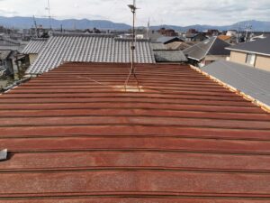 京都市右京区のカバー工法による屋根修理　施工前写真