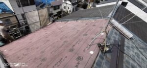 京都市西京区のカバー工法による雨漏り修理　施工中写真