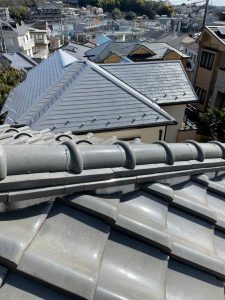 川崎市宮前区の瓦屋根の漆喰工事　施工前写真