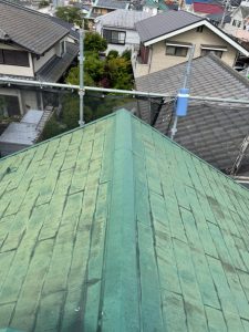 横浜市磯子区のカバー工法（屋根上葺き工事）　施工前写真