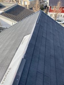 横浜市青葉区のカバー工法による屋根修理　大屋根施工後写真