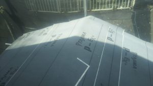横浜市磯子区にて屋根雨漏り修理　ルーフィング施工の様子