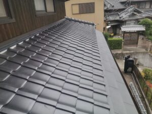 京都市山科区の葺き替え工事による雨漏り修理　施工後写真