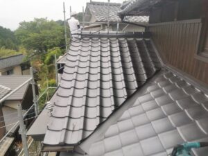 京都市山科区の葺き替え工事による雨漏り修理　施工後写真