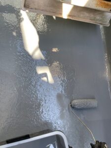 横浜市港北区のベランダ防水塗装　トップコート塗装