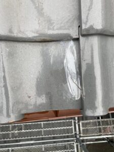 春日部市で漆喰工事・ケラバ瓦の差し替え　施工前写真