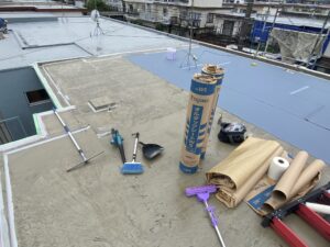 千葉市花見川区で雨漏り修理・防水工事　改修用鉛ドレン設置
