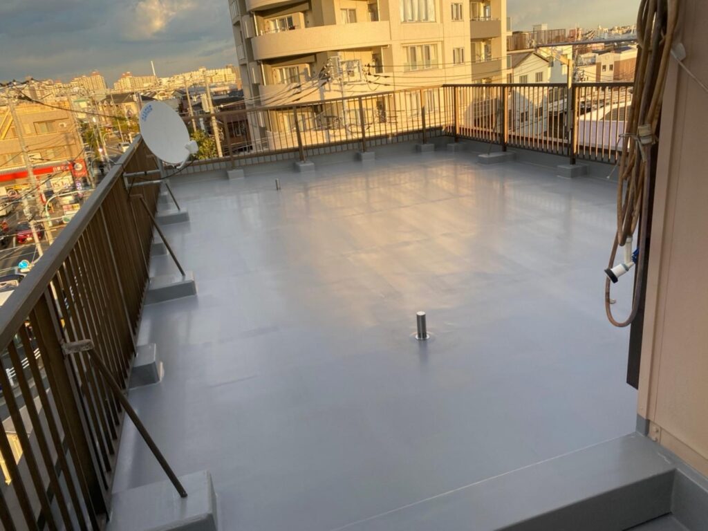 府中市で雨漏り修理・屋上防水工事　施工後写真