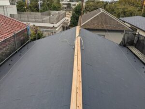 千葉市で葺き替え工事による雨漏り修理　貫板新設