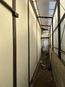 松本市にて外壁塗装、鉄骨塗装施工後