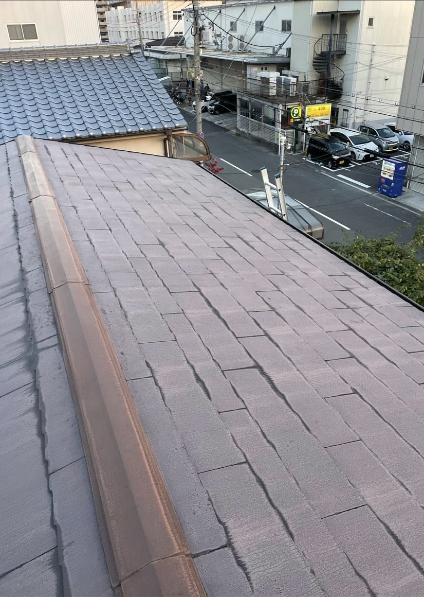 京都市山科区で屋根カバー工法による屋根修理　施工前写真