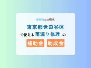 東京都世田谷区で使える雨漏り修理の補助金、助成金について