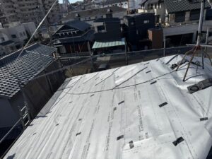 屋根修理 ルーフィングシート設置