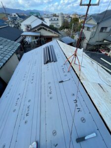 葺き替え工事 野地板、ルーフィングシート新設