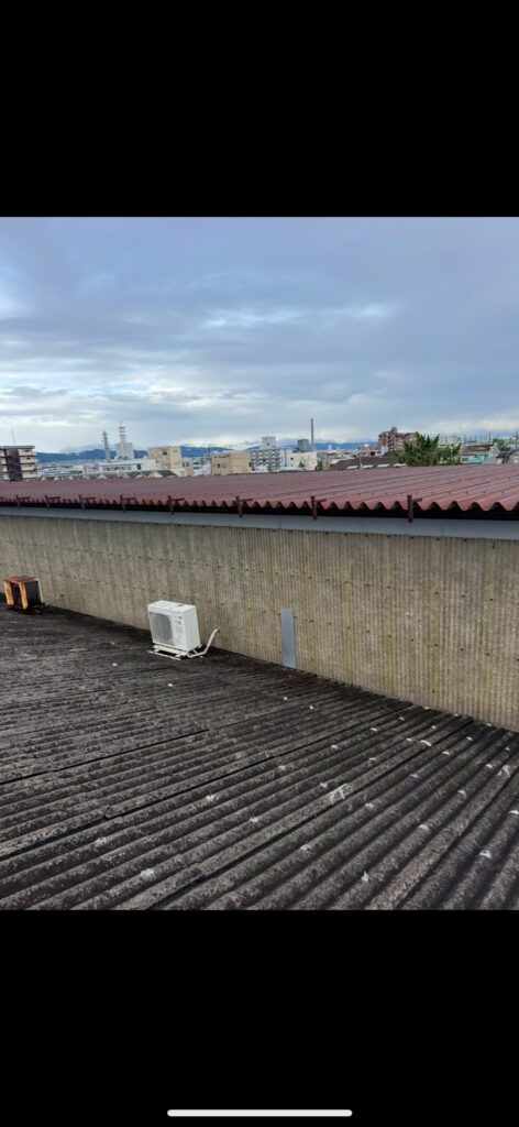 京都市右京区にて雨漏り修理〈工場波板スレートの屋根修理〉 施工後