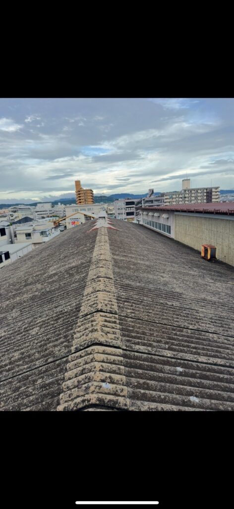 京都市右京区にて雨漏り修理〈工場波板スレートの屋根修理〉 施工後